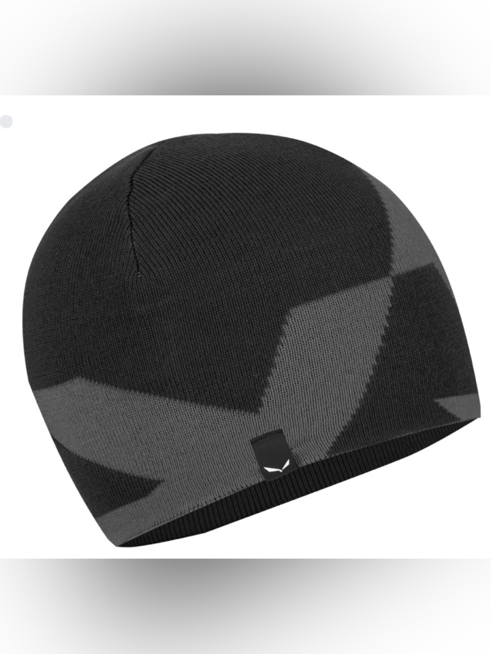 Salewa Pure Reversible Merino Wool Beanie Winter Hat - Black